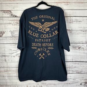 Mens Howitzer Patriot Navy The Original Blue Collar Patriot Cotton T Shirt 2XL
